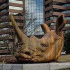 Rhino Head by Stefano Bombardieri - Fiberglass - 500x270x270 cm. - Shelton / Connecticut